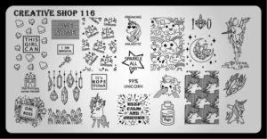 Creative shop stamping plate 116